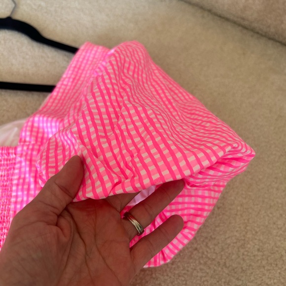 Lilly Pulitzer Nilany Lined Romper Dress Candy Hot Pink Gingham Size 14 EUC - Picture 8 of 8